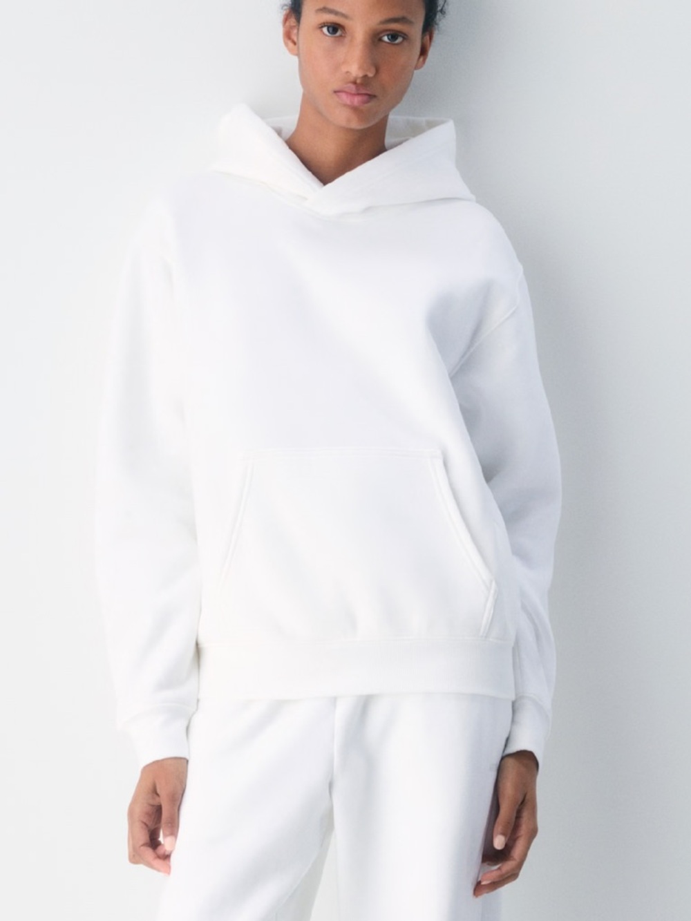 TNA Cozy Fleece White Hoodie Size M